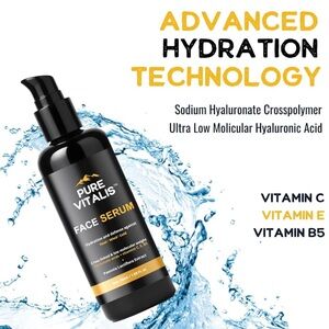 Pure Vitalis Face Serum NEW Hydrating Defense Against Heat, Wind, and Cold